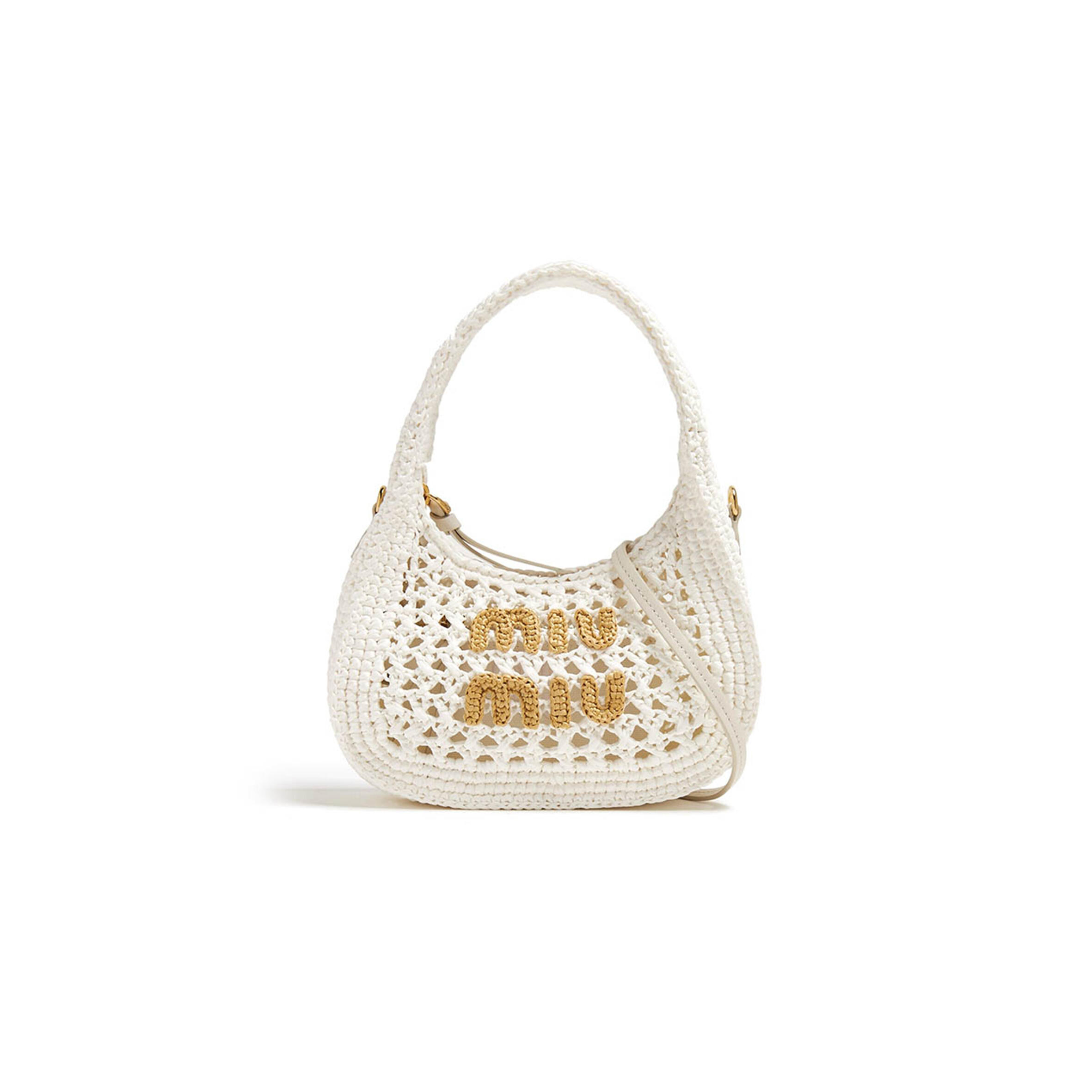 MIU MIU WANDER RAFFIA HOBO BAG 5BC125 (20*17*6cm)
